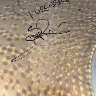 Paiste Scott Rockenfield's Queensrÿche, 18" Rude, 2002 Crash/Ride A, Cracked, Autographed! (#3) 1990s image 8