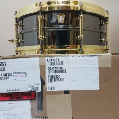 Ludwig *Pre-Order* Black Beauty 5x14" Brass Snare Drum Tube Lugs Die-Cast Hoops LB416BT | NEW Authorized Dealer image 1