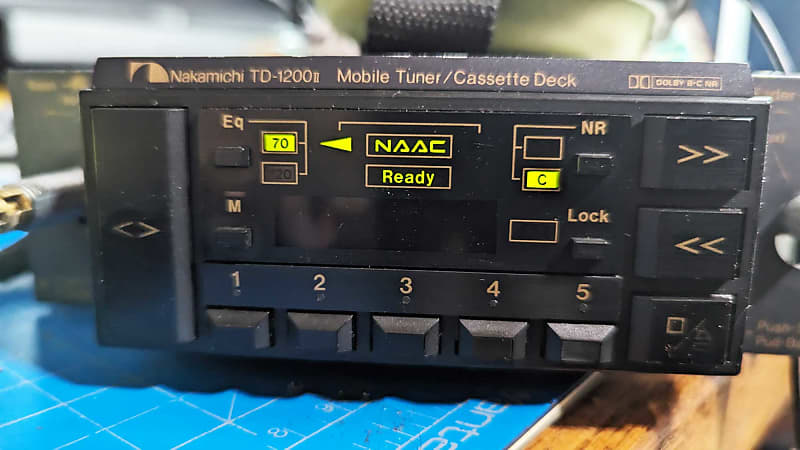 Nakamichi TD-1200 II car cassette deck NAAC w/ tuner and key, POWER  UP/CASSETTE WORKS