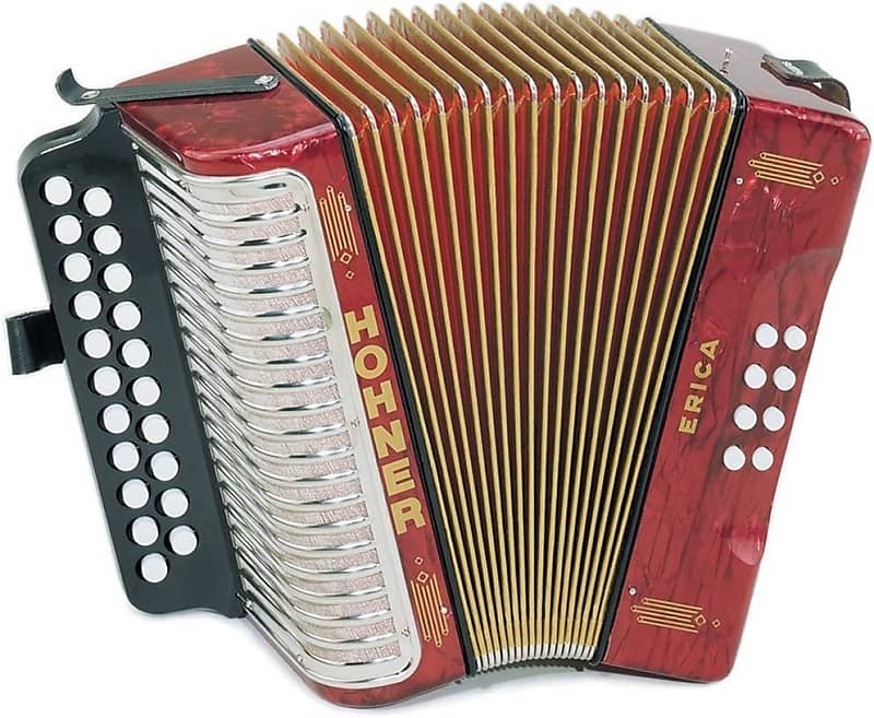 Hohner Accordions Erica GC Two-Row Accordion - Pearl Red (3000GR) image 1