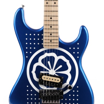 Kramer Custom Graphics Series Baretta White Lotus Candy Blue with Gig Bag image 4