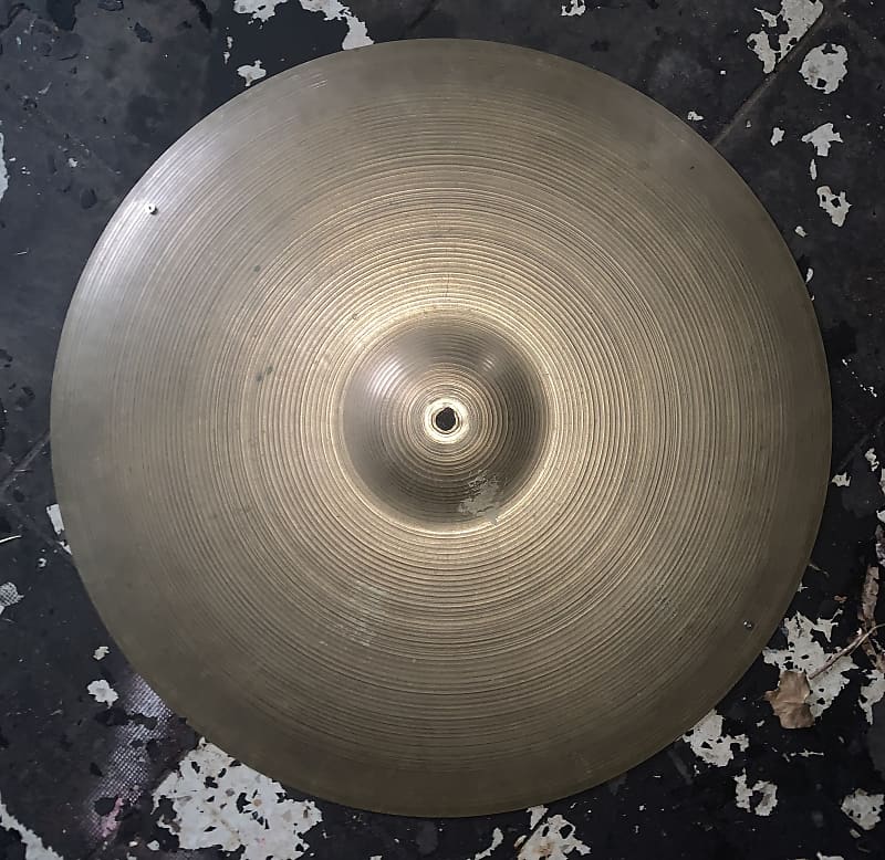 Zildjian Vintage 20” ride ‘60s-‘70s w/ 2 rivets (Unmarked) signed by Marc Bonne (Small Keyhole) image 1