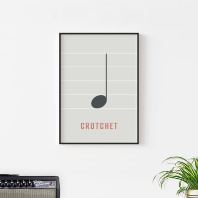 Crotchet Note Print - Music Theory Poster, Quarter Note, Music Studio Art, Piano Note Print, A3 Size image 3