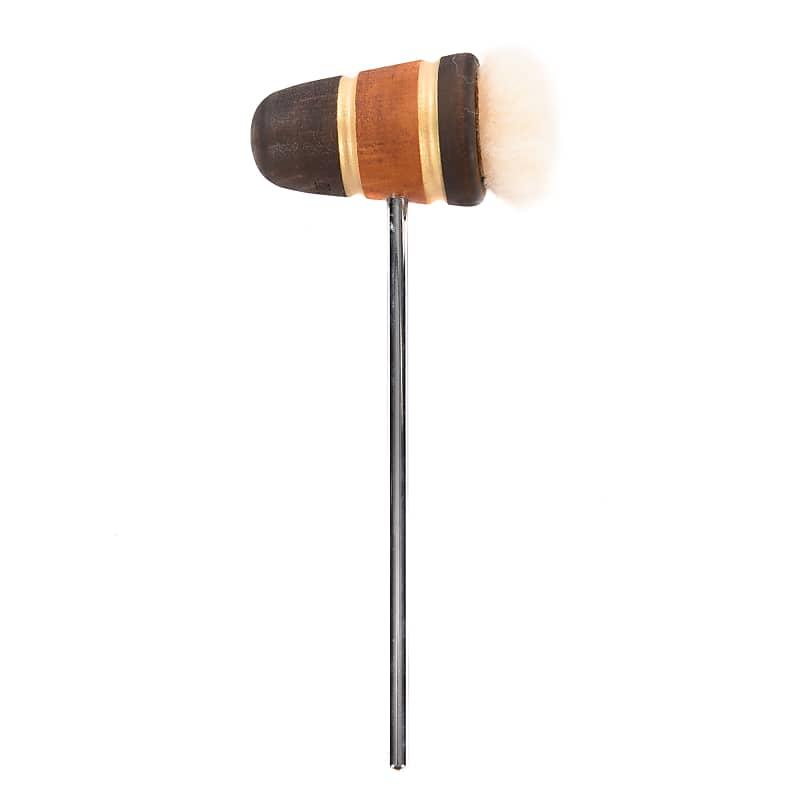 Low Boy Standard Puff Bass Drum Beater Med Brown/Amber/Med Brown w/Gold Stripes & CDE Logo (CME Exclusive) image 1