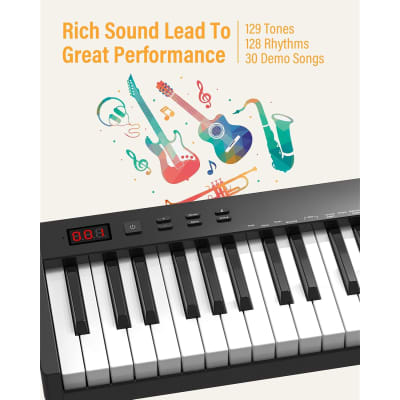 Piano Keyboard 88 Key, Beginner Semi Weighted Keyboard Piano With Full Size Key, Portable Electric Piano Keyboard Include Sustain Pedal, Power Supply And Piano Bag image 5