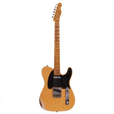 Fender Custom Shop '52 Telecaster Relic, Faded Aged Nocaster Blonde Electric Guitar image 4