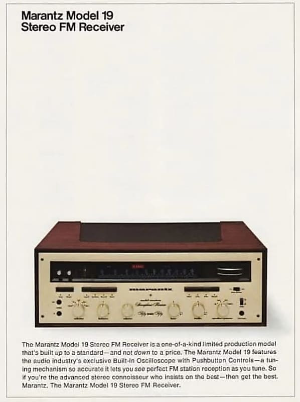 Marantz Model 19 50-Watt Stereo Solid-State Receiver 1970 - 1975 - Silver with Wood Case image 1