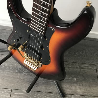 1993 Aria Pro II Strat Sunburst Maple top left handed image 5