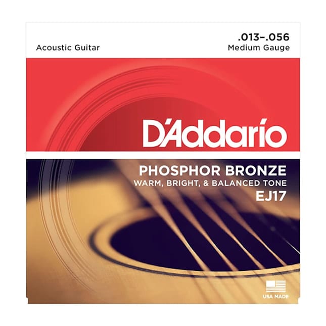 D'Addario EJ17 Medium Gauge .013-.056 Phosphor Bronze Acoustic Guitar Strings image 1
