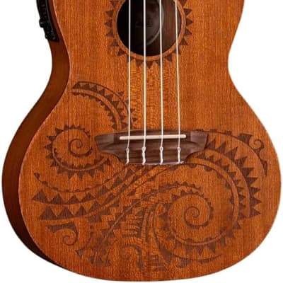 Luna A/E Concert Tattoo Uke Mahogany Body, Gig Bag UKE TEC MAH Pro