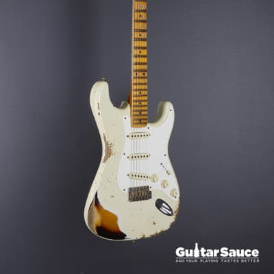 Fender Custom Shop 56 Stratocaster Heavy Relic Aged India Ivory Over 2 Tone Sunburst 2022 Used (cod.1378UG) image 7