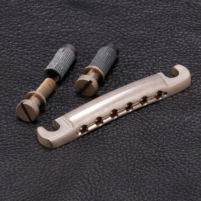 CORDIER GOTOH RELIC STOP TAILPIECE ALUMINIUM NICKEL AGED Finish GE101-AGED image 3
