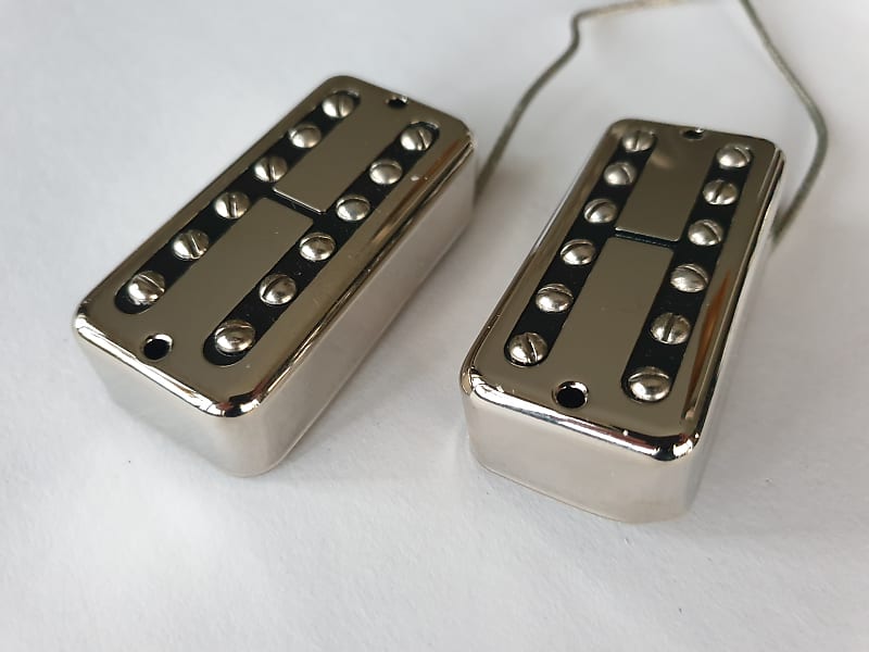 Filtertron style alnico 5 guitar neck + bridge pickups set nickel image 1