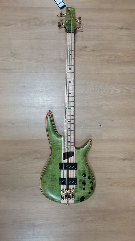 ベース Ibanez SR4FMDX-EGL Ibanez SR4FMDX Premium 4-String Electric Bass Guitar - Emerald