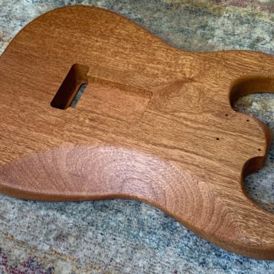 All-Natural Series: Light African Mahogany Strat (Woodtech, USA) Finished in Linseed Oil & Beeswax image 10