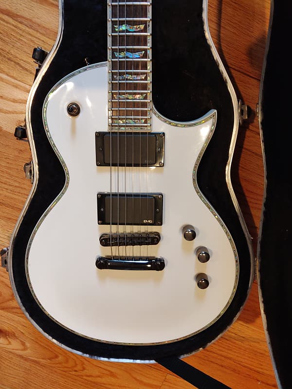 ESP LTD Deluxe EC-1000 Snow White w/ Case | Reverb