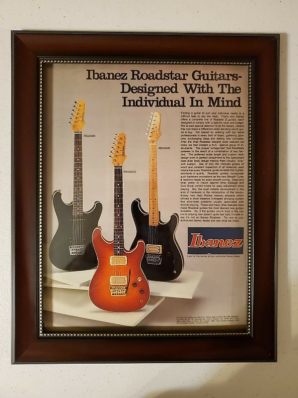 1984 Ibanez Guitars Promotional Ad Framed Ibanez Roadstar Guitars Original image 1