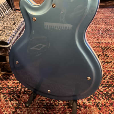 Supro 1570WB Sahara Single Pickup Americana Series Electric Guitar 2010s - Wedgewood Blue Metallic image 6