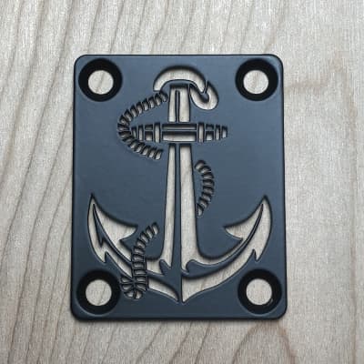 Anchor Neck Plate For Bolt On Neck Guitar or Bass - Industrial Black Finish for sale