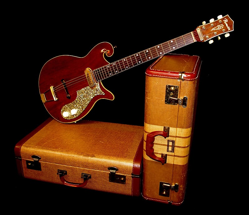 Premier Multi-Vox E275 1958 Natural Mahogany. THE SCROLL GUITAR