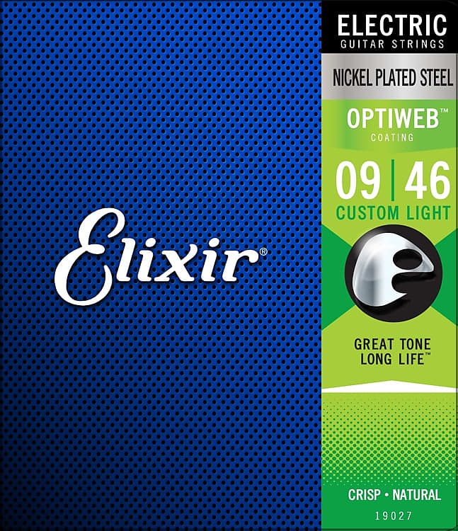 Elixir Strings 19027 Optiweb Electric Guitar Strings - .009-.046 Custom Light image 1