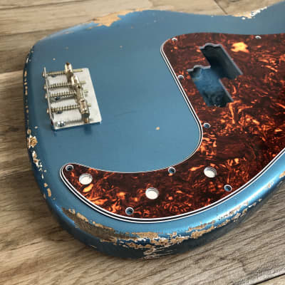 FRANCHIN Jupiter bass guitar body Relic Aged Lake Placid Blue Metallic 100% Nitro Lacquer Alder P-Bass type Made in Italy - Stock piece #20650425 image 6