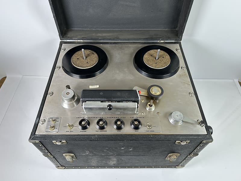 Ampex 350 / 351 Reel To Reel Transport Magnetic Tape Recorder w/ Original Case  			