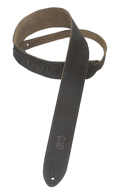 Levy's Leathers MS12-BLK 2-inch Suede-Leather Strap, Black image 1