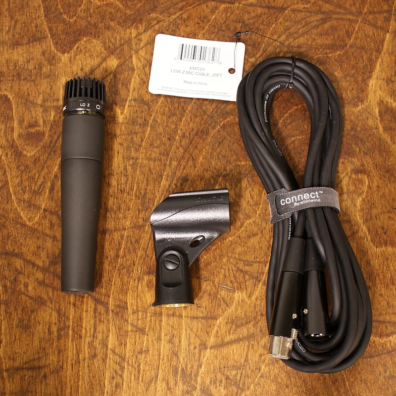 Shure SM57 Instrument Microphone Bundle with Short Stand and Cable