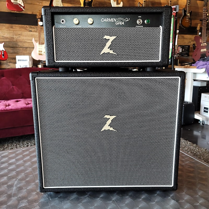 Dr. Z Carmen Ghia Head and Cab in Black Tolex /Salt and | Reverb