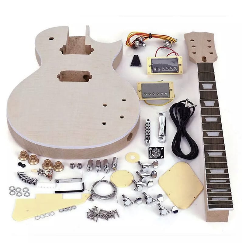 LP Style DIY Guitar Kit Flamed Maple Top Reverb