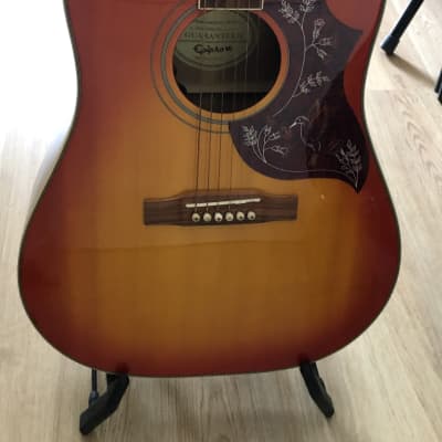 Epiphone Hummingbird Pro Acoustic Guitar Faded Cherry Sunburst  with Fishman Rare Earth Goose Neck Mic and HSC image 3