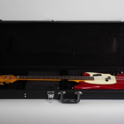 Fender  Mustang Bass Solid Body Electric Bass Guitar (1966), ser. #181321, black tolex hard shell case. image 10
