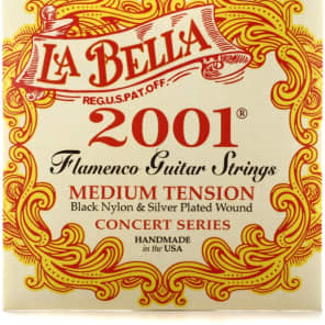 La Bella 2001 Black Nylon & Silver-Plated Flamenco Guitar Strings - Medium Tension image 4