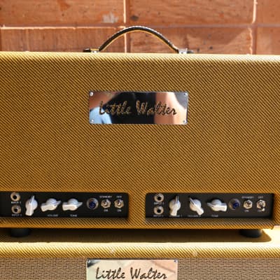 Little Walter Twin Head 50/22 and Matching 2x12 Cabinet Tweed image 3