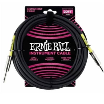 Ernie Ball 6046 20' Straight/Straight Instrument Cable - Black for sale
