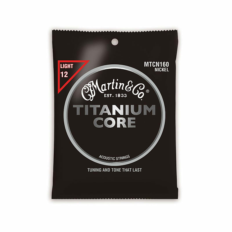 Martin MTCN160 Titanium Core Acoustic Guitar Strings Light 12-55 Gauge image 1