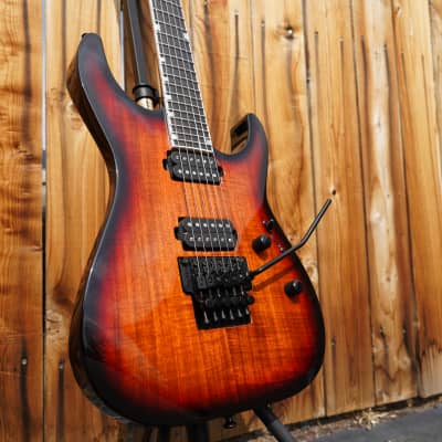 ESP USA M-II NTB FR - 3-Tone Sunburst Koa 6-String Electric Guitar w/ Black Tolex Case (2023) for sale