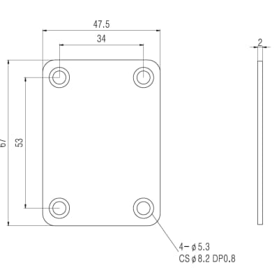 Chrome Neck Plate and Screws for Bass image 2
