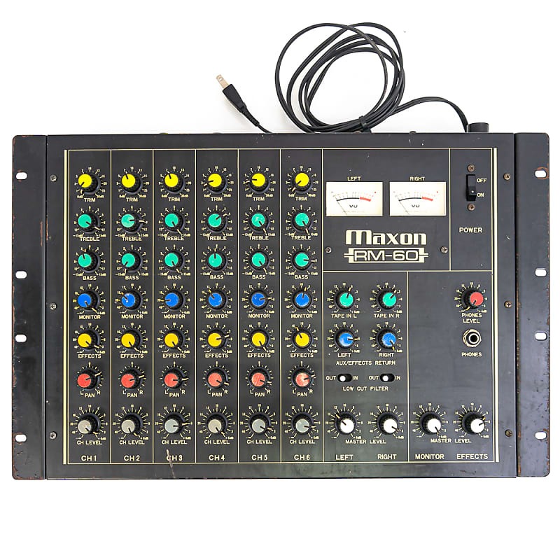 MAXON RM-60 ミキサー maxon Vintage Maxon RM-60 MIJ 6-Channel Mixer w/ Analog Meters, 2
