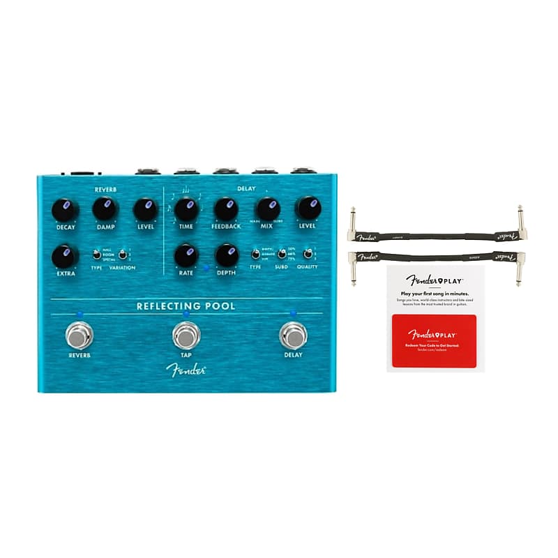Fender Reflecting Pool Delay and Reverb Value Bundle with Instrument Cables, and Prepaid Card image 1