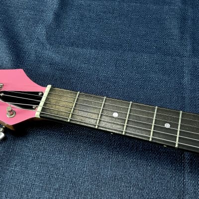 Killer 1970s Cort “Slammer” Mini-Electric Guitar in Nu-Glo Pink - MIJ (Teisco/Harmony H804) image 9
