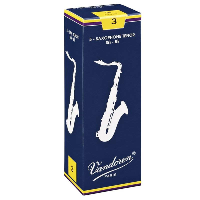 Vandoren Classic Tenor Sax Reeds 2.5 Box of 5 - Reed for Tenor Saxophones image 1