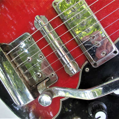 Hy-Lo Guitar,  1960's, Japan, Two Pickup, Redburst, Wang Bar, Very Cool image 13