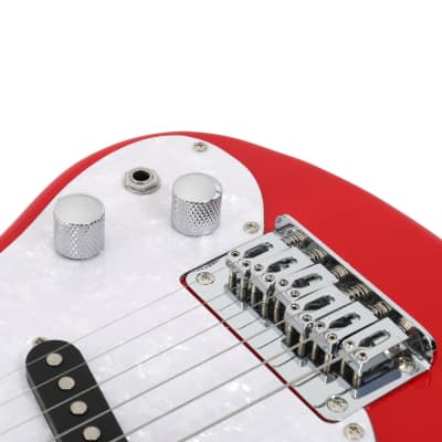 Glarry 30inch Mini KidsElectric Guitar Maple Fingerboard w/5W Amplifier Red image 4