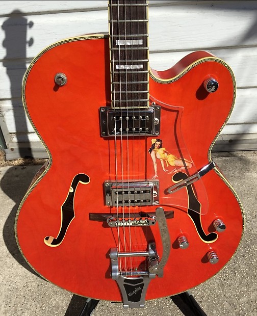 Carlo Robelli CRB1955 Orange Peerless made Hollowbody Electric