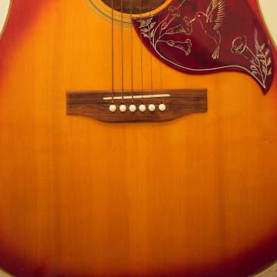 Vintage 1974 Gibson Hummingbird Custom Cherry Sunburst with original hard case image 4
