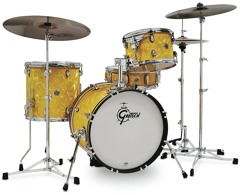 Gretsch Drums Catalina Club CT1-J484 4-piece Shell Pack with Snare Drum - Yellow Satin Flame image 1