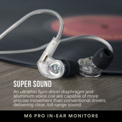 Mee Audio M6 PRO 2nd Generation Musicians’ in-Ear Monitors Wired + Wireless Combo Pack Clear image 5