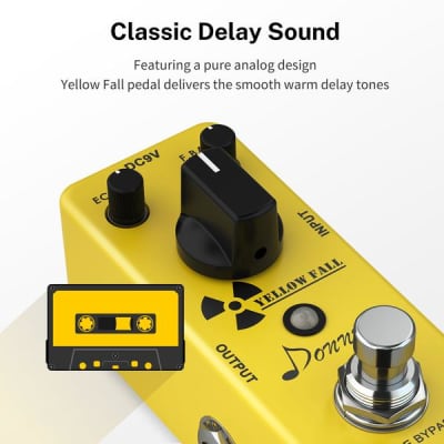 Donner Yellow Fall Delay Guitar Effect Pedal True Bypass image 7